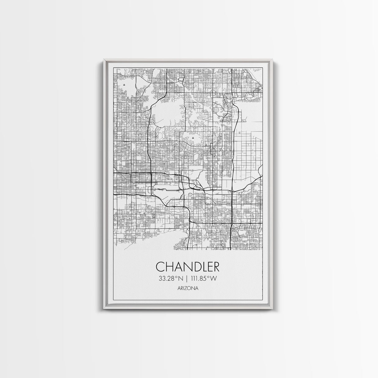 Chandler Street Map, Arizona Map, City Map Art, Modern Art, Wall Art, Canvas Print, Canvas Wall Art, Home Office Art, Housewarming Gift