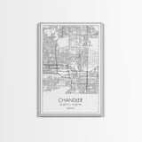 Chandler Street Map, Arizona Map, City Map Art, Modern Art, Wall Art, Canvas Print, Canvas Wall Art, Home Office Art, Housewarming Gift