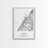 Dubai Street Map, UAE Map, City Map Art, Minimalist Art, Wall Art, Canvas Print, Aviation Gift, Travel Art, Office Décor, Unique Wall Art