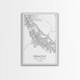 Fremont Street Map, California Map, City Map Art, Minimalist Art, Wall Art, Canvas Print, Travel Lover Gift, Bar Wall Décor, Travel Prints