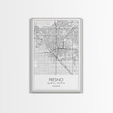 Fresno Street Map, California Map, City Map Art, Minimalist Art, Wall Art, Canvas Print, Bar Wall Art, Teen Gift, Travel Wall Art,