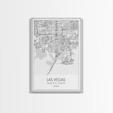 Las Vegas Street Map, Nevada Map, City Map Art, Modern Wall Art, Wall Art, Canvas Print, Travel Wall Décor, Dorm Wall Print, Couples Gift