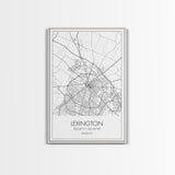 Lexington Street Map, Kentucky Map, City Map Art, Modern Wall Art, Wall Art, Canvas Print, Travel Wall Art, Dorm Room Décor, Engagement Gift
