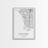 Los Angeles Street Map, California Map, City Map Art, Modern Art, Wall Art, Canvas Print, Travel Wall Print, Wedding Gift, Bedroom Décor