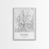 Louisville Street Map, Kentucky Map, City Map Art, Modern Art, Wall Art, Canvas Print, Travel Wall Art, Wall Décor Bedroom, Gifts For Dad