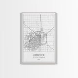 Lubbock Street Map, Texas Map, City Map Art, Modern Art, Wall Art, Canvas Print, Travel Print, Farmhouse Wall Décor, Boyfriend Gift