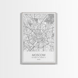 Moscow Street Map, Russia Map, Europe City Map Art, Modern Art, Wall Art, Canvas Print, Wall Art Prints, Gift For Husband, Travel Wall Décor