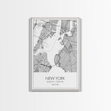 New York Street Map, New York Map, City Map Art, Modern Art, Wall Art, Canvas Print, Home Office Art, Unique Travel Gifts, Travel Wall Print