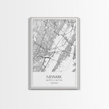 Newark Street Map, New Jersey Map, City Map Art, Modern Art, Wall Art, Canvas Print, Living Room Art, Best Friends Gift, Travel Art