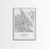 Oakland Street Map, California Map, City Map Art, Modern Art, Wall Art, Canvas Print, Living Room Art, Gift For Her, Adventure Wall Art