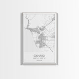 Oxnard Street Map, California Map, City Map Art, Minimalist Art, Wall Art, Canvas Print, Bedroom Print, Anniversary Gift, Travel Wall Print