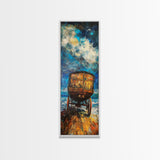Western Wagon Abstract Canvas Print Rustic Wall Art Farmhouse Art Southwest Landscape Painting Moody Art