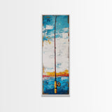 Fishing Rod Painting Canvas Print, Fly Fishing Art, Nautical Wall Art, Rustic Decor, Tall Narrow Art, Coastal Landscape Art, Above Couch Art, Fishing Wall Art, Nautical Decor, Farmhouse Art, Skinny Wall Art, Living Room Art, Gift Idea