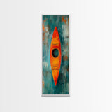 Colorful Kayak Painting Framed Canvas Print Nautical Decor Coastal Cowgirl Wall Art Lake Tahoe Art Above Bed Wall Art