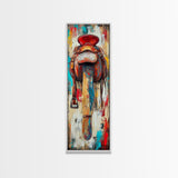 Rustic Saddle Painting Canvas Print Farmhouse Wall Art Moody Art Rustic Decor Southwest Wall Art Tall Narrow Art