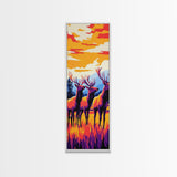 Autumn Elk Silhouette Canvas Print wildlife art southwest wall art orange pink wall art rustic decor gift idea hunting lodge art