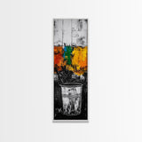 Industrial Paint Bucket Canvas Print, Graffiti Wall Art, Abstract Art, Moody Art, Rustic Decor, Chicano Art, Tall Narrow Art, Modern Home Art