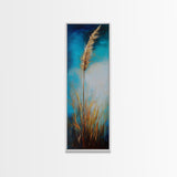 Golden Wheat Field Canvas Print Rustic Wall Art Vertical Landscape Painting Wabi Sabi Art Minimalist Art Tall Narrow Art