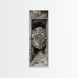 Abandoned Vault Door, Rustic Canvas Print, wabi sabi art, rustic decor, moody art, industrial wall art, antique architecture, above bed wall art