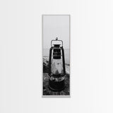 Weathered Lantern, Coastal Art, Canvas Print, nautical wall art, seascape painting, coastal decor, moody art, rustic wall art, guest room art