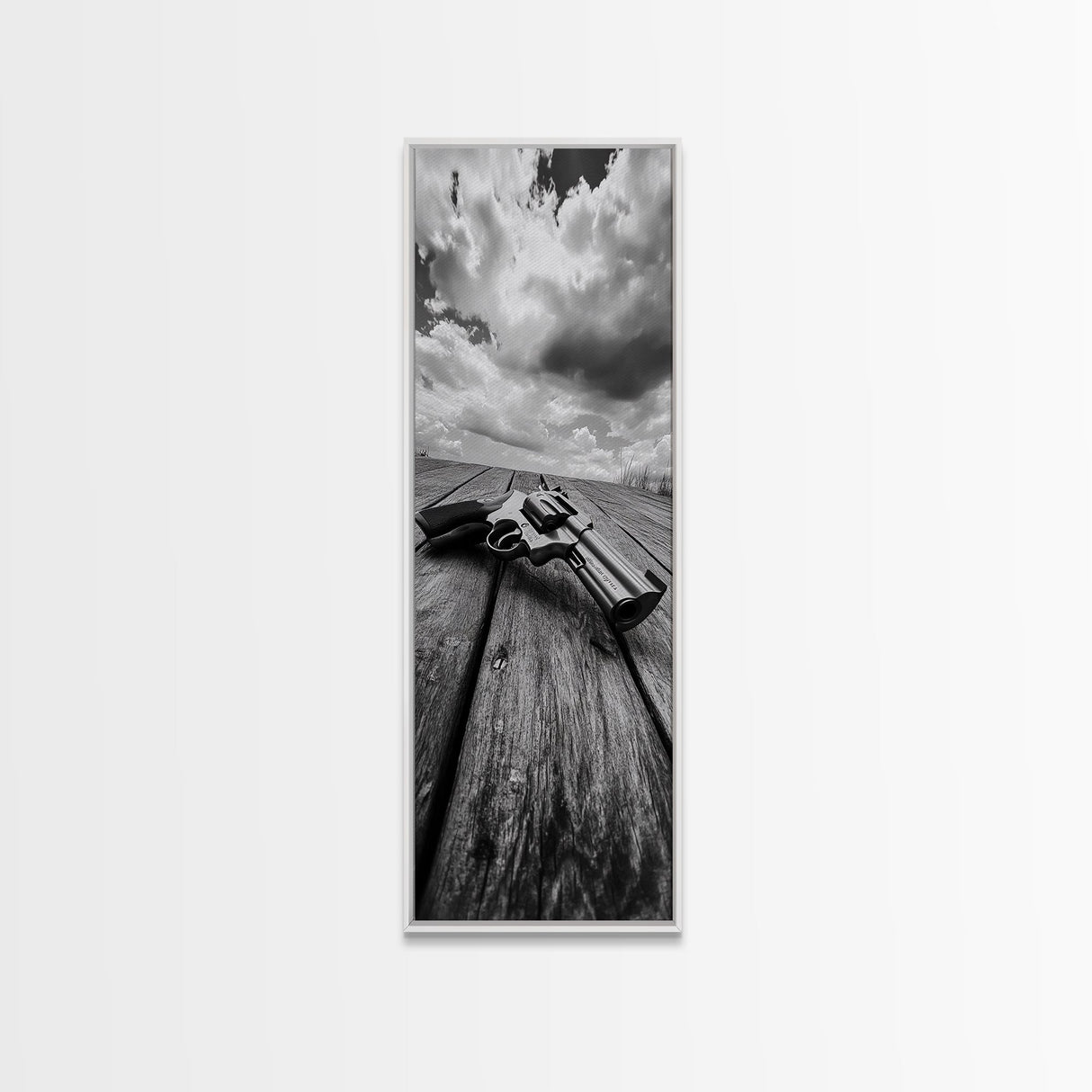 Revolver Gun Art, Canvas Print, moody art, western decor, rustic wall art, cowboy aesthetic, dark romance painting, unique gift idea