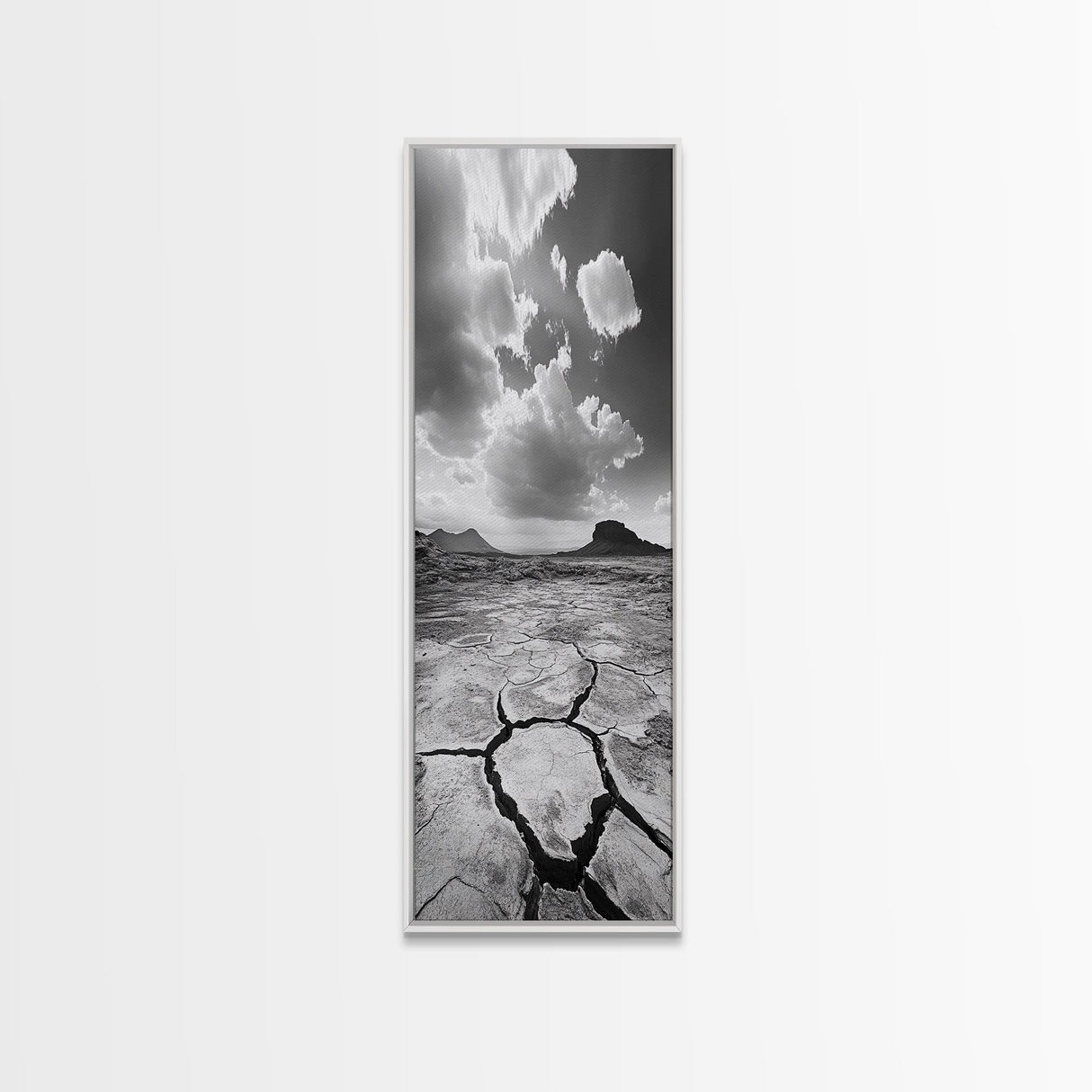 Desert Cracked Earth, Canvas Print, Moody Southwest Wall Art, Joshua Tree Art, Rustic Landscape Art, Extra Wide Art, Above Sofa
