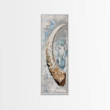Abstract Horn Art Rustic Wall Decor Framed Canvas Print | Wabi Sabi Art | Minimalist Art | Neutral Home Decor | Textured Painting