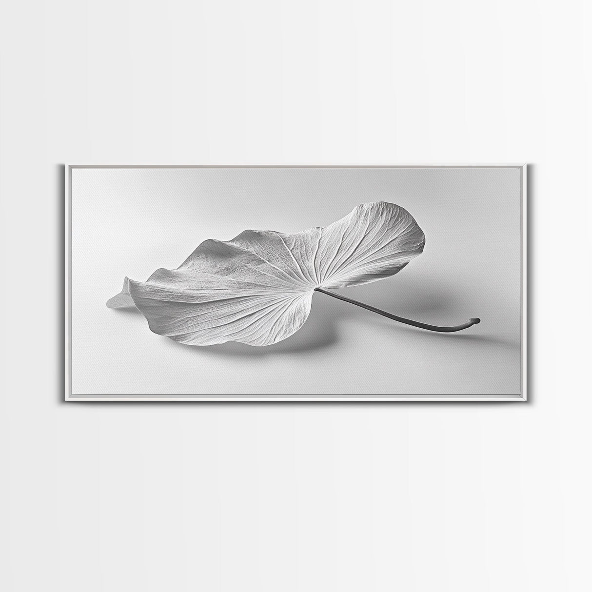 White Leaf, Botanical Prints, Minimalist Art, Wabi Sabi Wall Art, Monochrome Art, Modern Art, Living Room Art, Canvas Print