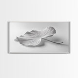 White Leaf, Botanical Prints, Minimalist Art, Wabi Sabi Wall Art, Monochrome Art, Modern Art, Living Room Art, Canvas Print