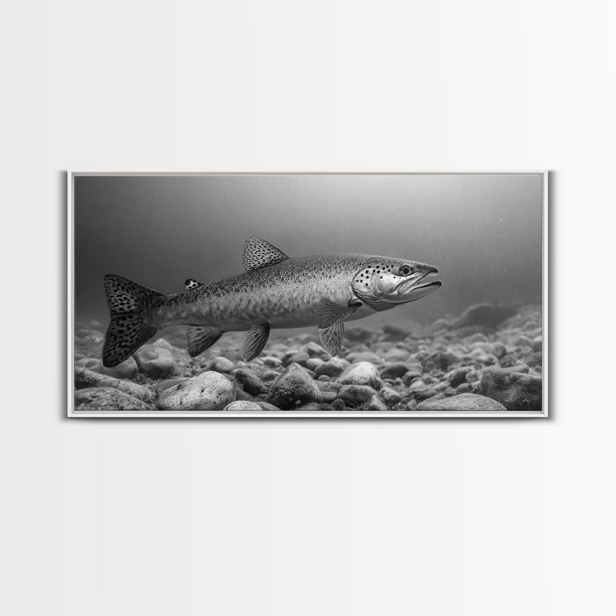 Trout, Fly Fishing Art, Rustic Decor, Coastal Wall Art, Lake Tahoe Art, Fishing Art, Nautical Painting, Framed Canvas Print