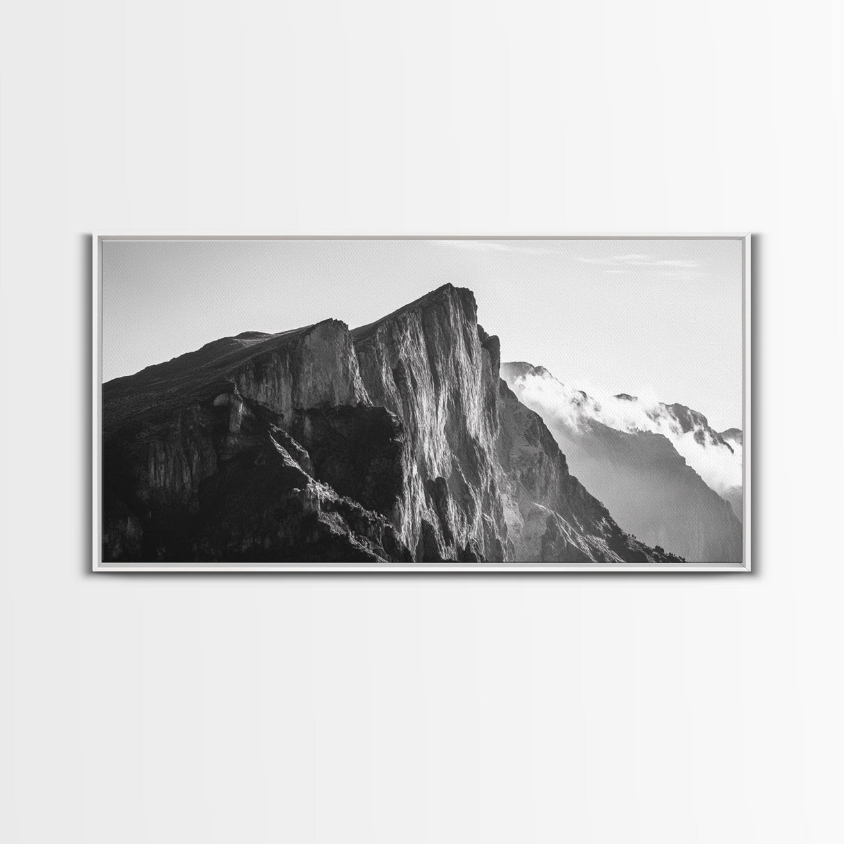 Dramatic Mountain Ridge, smoky mountain art, landscape painting, moody art, wabi sabi art, vertical wall art, minimalist art, canvas print
