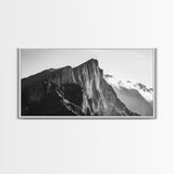 Dramatic Mountain Ridge, smoky mountain art, landscape painting, moody art, wabi sabi art, vertical wall art, minimalist art, canvas print