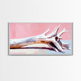 Driftwood, wabi sabi art, rustic decor, framed canvas print, minimalistic art, light pink wall art, extra wide art, boho art