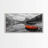 Serene Mountain Lake Canvas Print Rustic Wall Art Landscape Painting Above Sofa Art Bedroom Art Above Bed Wall Art Nautical Decor