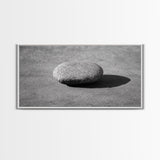 Zen rock, minimalist art, wabi sabi art, Japanese decor, meditation wall art, extra wide art, horizontal wall art, framed canvas print