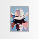 Western Hat, Moody Art, Rustic Wall Art, Farmhouse Art, Canvas Print, Above Bed Wall Art, Southwest Wall Art, Gift Idea For Him