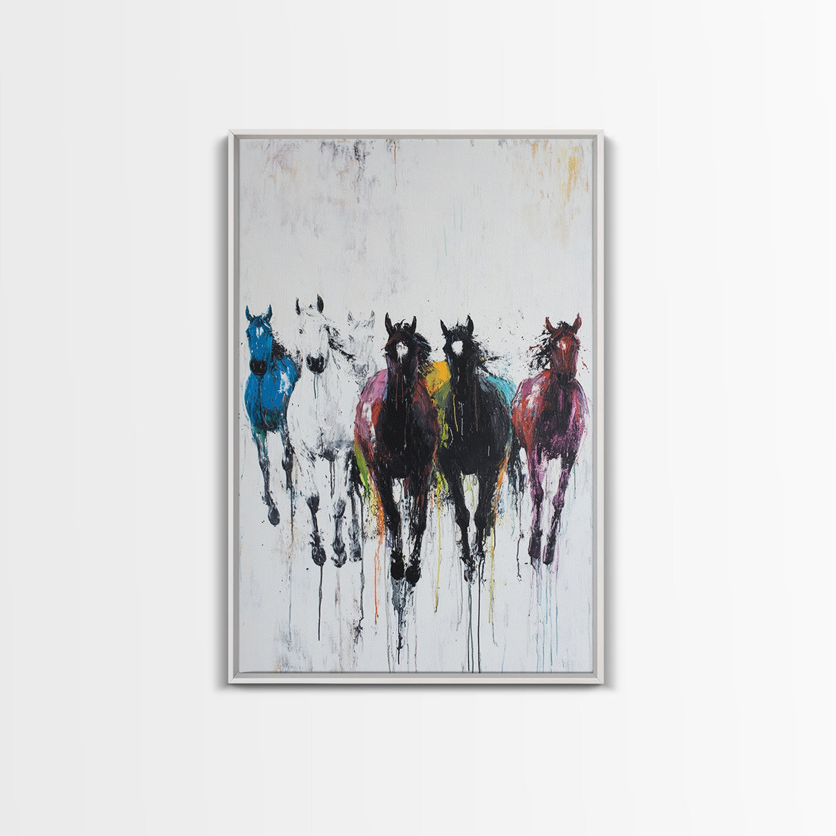 Modern Cowgirl, Western Fashion, Framed Canvas Print, black cowgirl painting, pink abstract art, light pink wall art, bold color art, gift idea for her