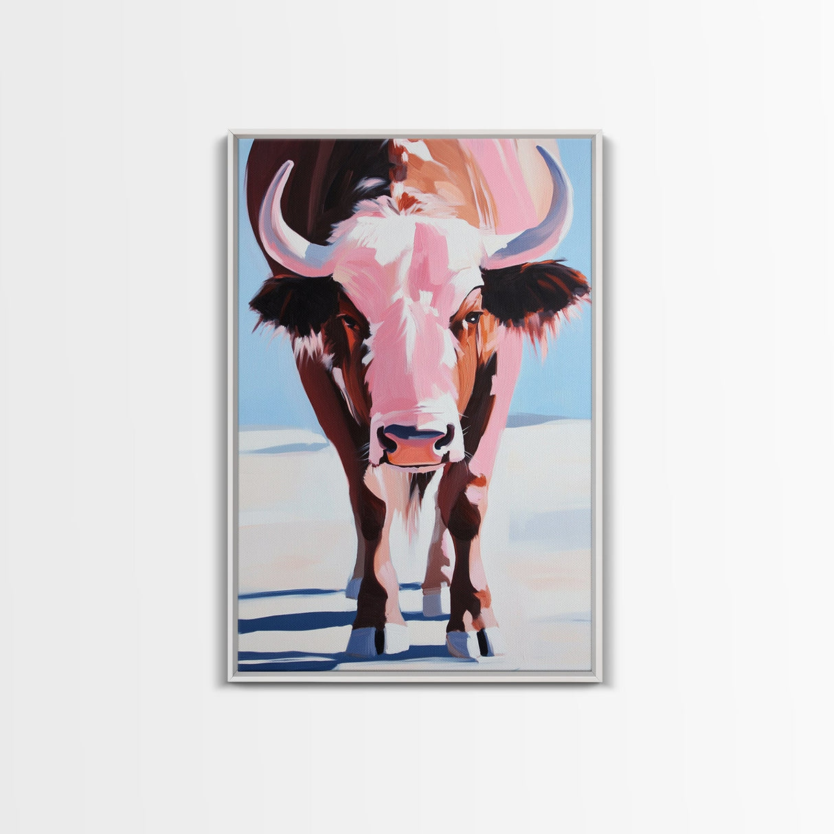 Bison Painting, Western Art, Framed Canvas Print, rustic wall art, vintage horse art, southwest wall art, farmhouse art, gift idea for him