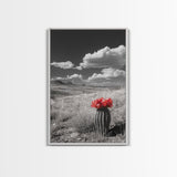 Cactus Bloom, Wildflower Painting, Botanical Prints, Nature Art, Rustic Decor, Southwest Wall Art, Canvas Print, Living Room Art