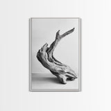 Driftwood Sculpture, wabi sabi art, rustic decor, minimalist art, botanical prints, farmhouse art, framed canvas print, living room art