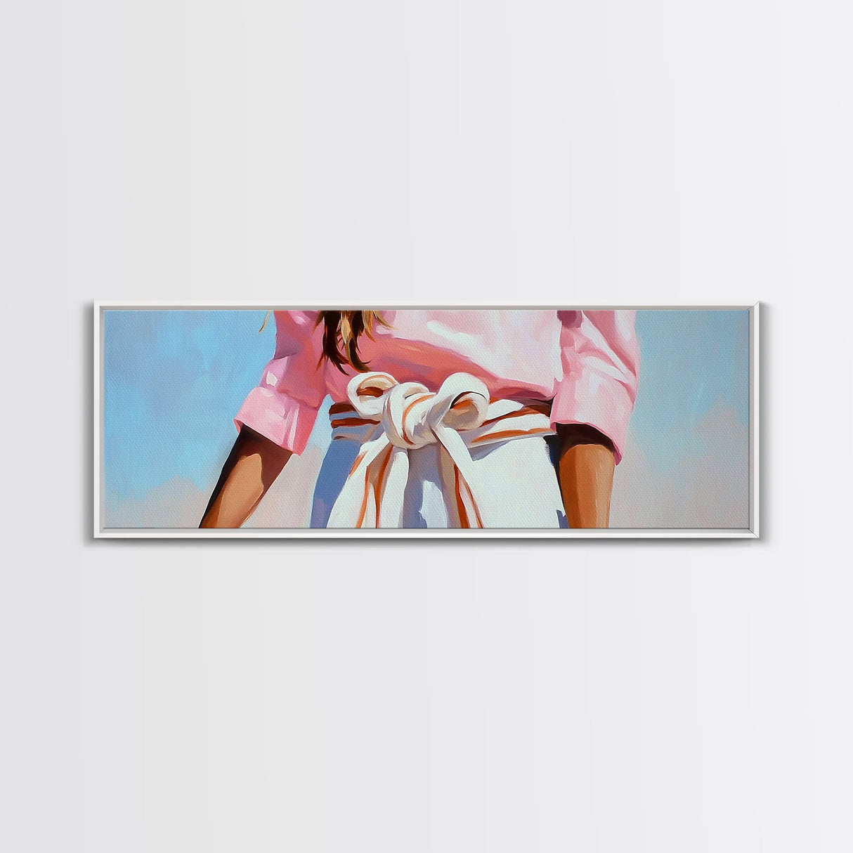 Minimalist Art, Framed Canvas Print, Fashion Illustration, Pink Wall Art, Modern Decor, Extra Wide Art, Light Pink Wall Art, Bedroom Art