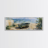 Beach Tub, rustic decor, coastal wall art, wabi sabi art, framed canvas print, farmhouse art, seascape painting, nautical decor