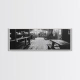 Old Wooden Dock, Moody Art, Canvas Print, Coastal Decor, Rustic Wall Art, Wabi Sabi Art, Extra Wide Art, Nautical Wall Art