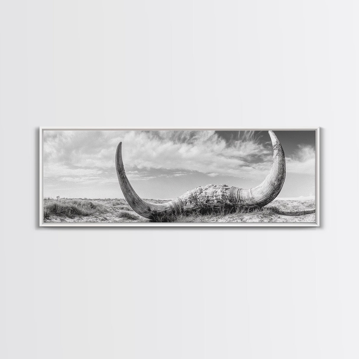Bull Horns, bull and bear art, rustic art, dark romance painting, wabi sabi wall art, minimalist art, framed canvas print