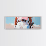 Cowgirl Painting, black cowgirl painting, western wall art, coastal cowgirl wall art, rustic decor, vibrant art, framed canvas print