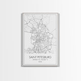 Saint Petersburg Street Map, Russia Map, City Map Art, Minimalist Art, Wall Art, Canvas Print, Room Décor, Gift For Mom, Travel Wall Art