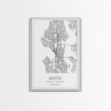 Seattle Street Map, Washington Map, City Map Print, Minimalist Art, Wall Art, Canvas Print, Unique Wall Décor, Anniversary Gift, Travel Art