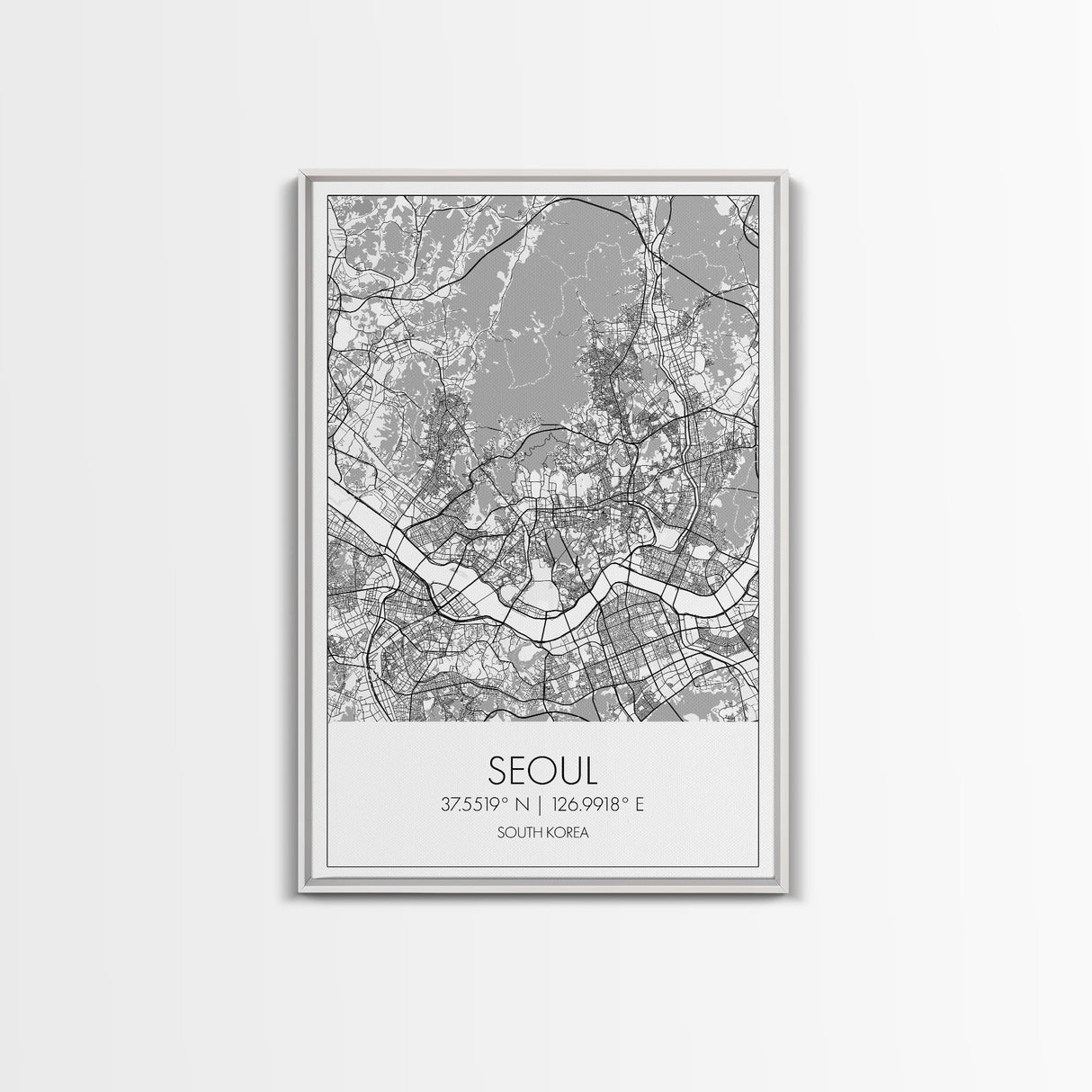 Seoul Street Map, South Korea Map, Asia City Map Print, Minimalist Art, Wall Art, Canvas Print, Travel Gift For Women, Travel Wall Décor