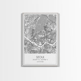 Seoul Street Map, South Korea Map, Asia City Map Print, Minimalist Art, Wall Art, Canvas Print, Travel Gift For Women, Travel Wall Décor