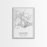 Singapore Street Map, Singapore Map, Asia City Map Print, Minimalist Art, Wall Art, Canvas Print, Room Decor, Travel Wall Art, Gift For Him